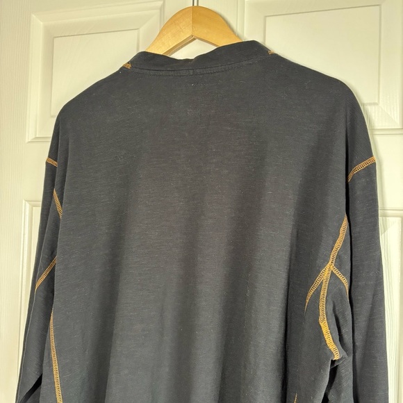 Venado Men's Flex Material Henley size 2XL Black Long Sleeve Shirt Pullover - Picture 4 of 9